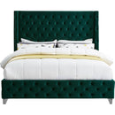 Meridian Savan Green Velvet King Bed IMAGE 6