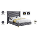 Meridian Savan Grey Velvet King Bed IMAGE 16