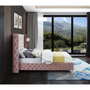 Meridian Savan Pink Velvet King Bed IMAGE 12