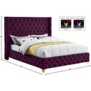 Meridian Savan Purple Velvet King Bed IMAGE 15