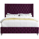 Meridian Savan Purple Velvet King Bed IMAGE 6