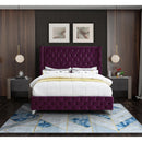 Meridian Savan Purple Velvet King Bed IMAGE 8