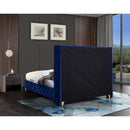 Meridian Savan Navy Velvet Queen Bed IMAGE 13