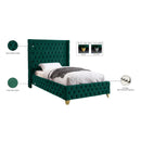 Meridian Savan Green Velvet Twin Bed IMAGE 6