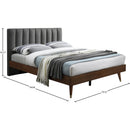 Meridian Vance Grey Linen Textured Fabric King Bed (3 Boxes) IMAGE 9