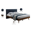 Meridian Vance Navy Linen Textured Fabric King Bed (3 Boxes) IMAGE 10