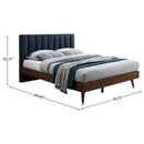 Meridian Vance Navy Linen Textured Fabric King Bed (3 Boxes) IMAGE 9