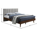 Meridian Vance Beige Linen Textured Fabric Queen Bed (3 Boxes) IMAGE 9