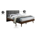 Meridian Vance Grey Linen Textured Fabric Queen Bed (3 Boxes) IMAGE 10