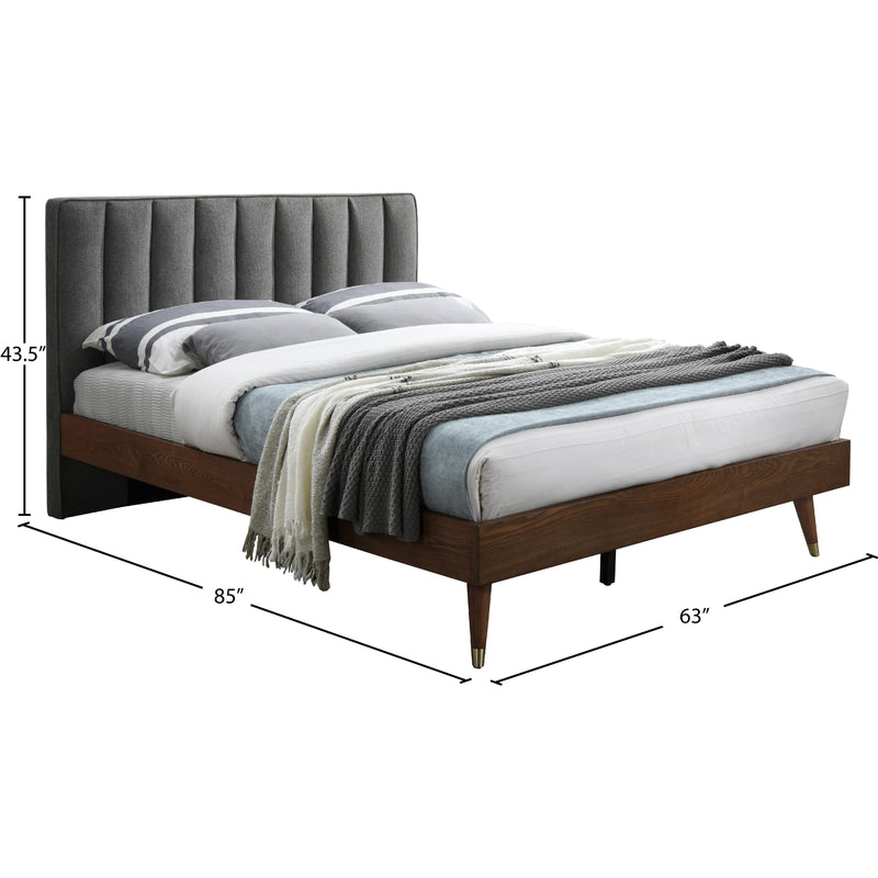 Meridian Vance Grey Linen Textured Fabric Queen Bed (3 Boxes) IMAGE 9