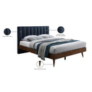 Meridian Vance Navy Linen Textured Fabric Queen Bed (3 Boxes) IMAGE 10