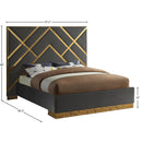 Meridian Vector Grey Velvet King Bed IMAGE 5
