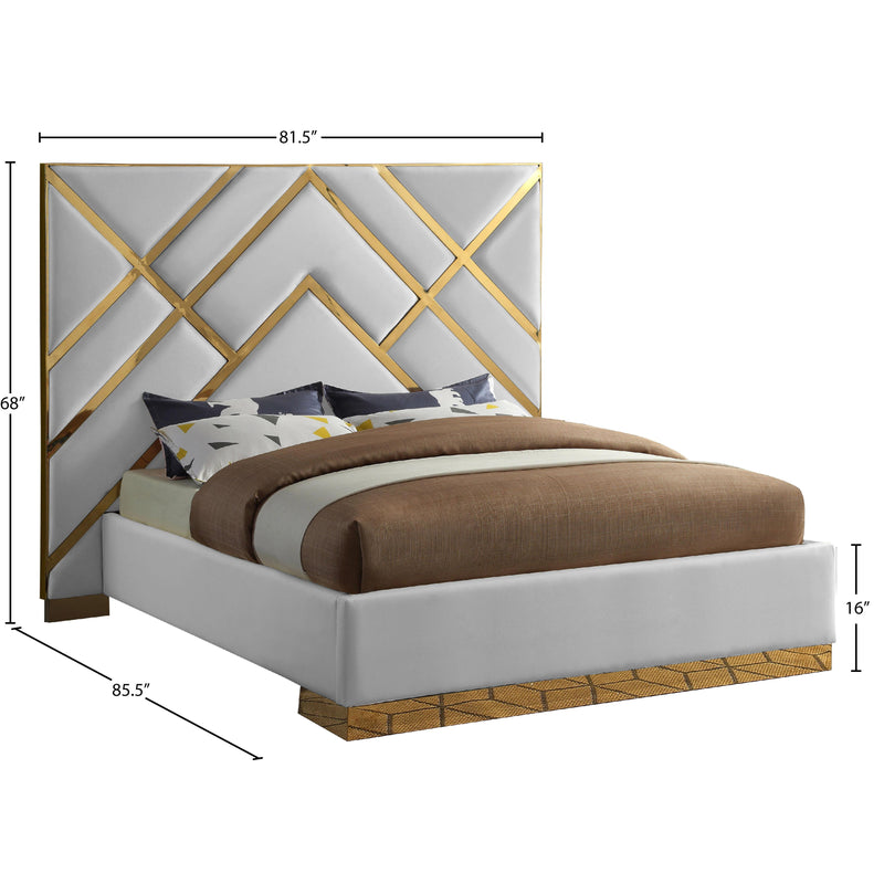 Meridian Vector White Vegan Leather Queen Bed IMAGE 5