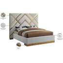 Meridian Vector White Vegan Leather Queen Bed IMAGE 6