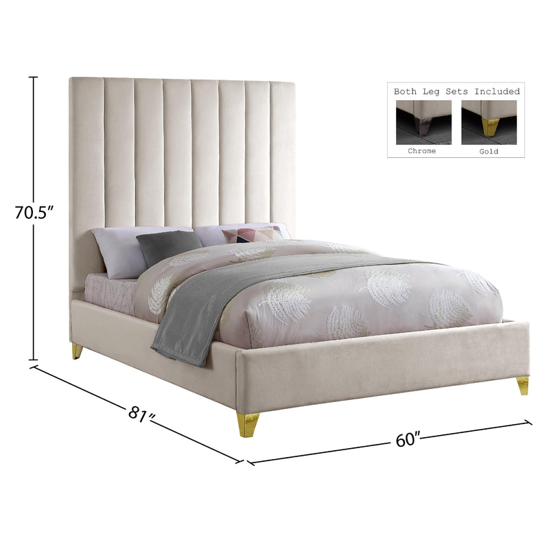Meridian Via Cream Velvet Full Bed IMAGE 9