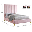 Meridian Via Pink Velvet Full Bed IMAGE 9