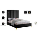 Meridian Via Black Velvet King Bed IMAGE 10