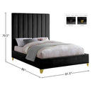 Meridian Via Black Velvet King Bed IMAGE 9