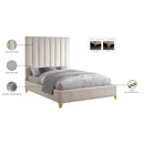 Meridian Via Cream Velvet King Bed IMAGE 10