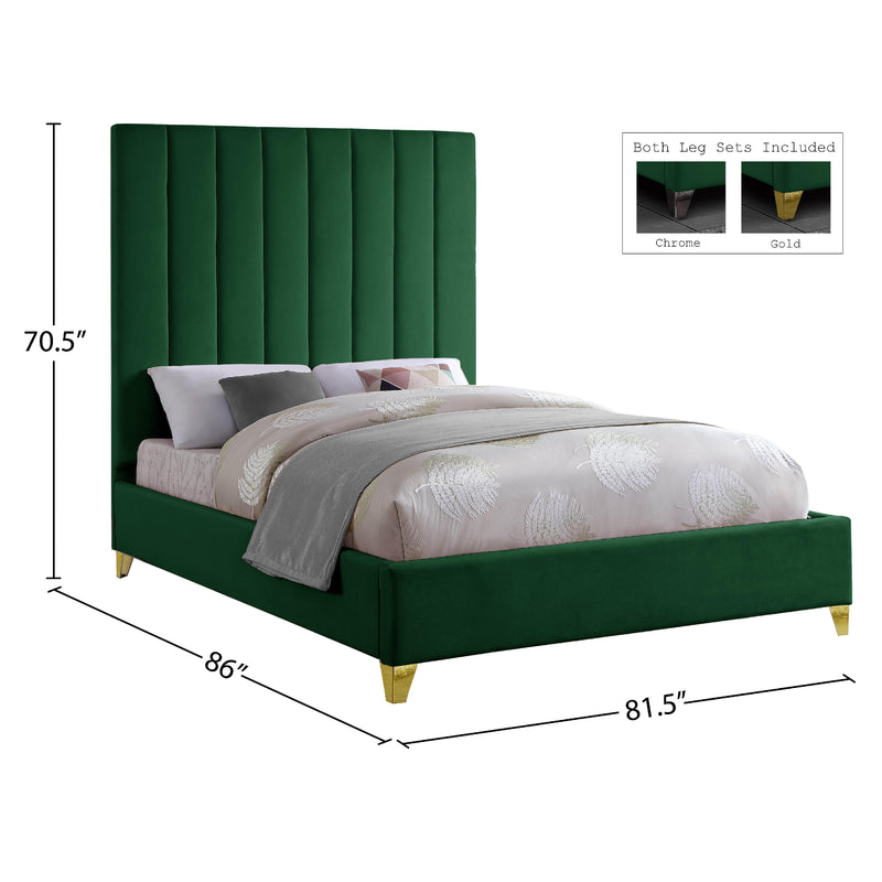 Meridian Via Green Velvet King Bed IMAGE 9