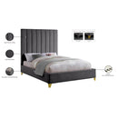 Meridian Via Grey Velvet King Bed IMAGE 10