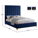 Meridian Via Navy Velvet King Bed IMAGE 9