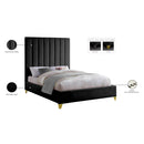 Meridian Via Black Velvet Queen Bed IMAGE 10
