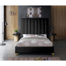 Meridian Via Black Velvet Queen Bed IMAGE 8
