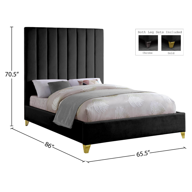 Meridian Via Black Velvet Queen Bed IMAGE 9