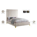 Meridian Via Cream Velvet Queen Bed IMAGE 10