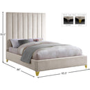 Meridian Via Cream Velvet Queen Bed IMAGE 9