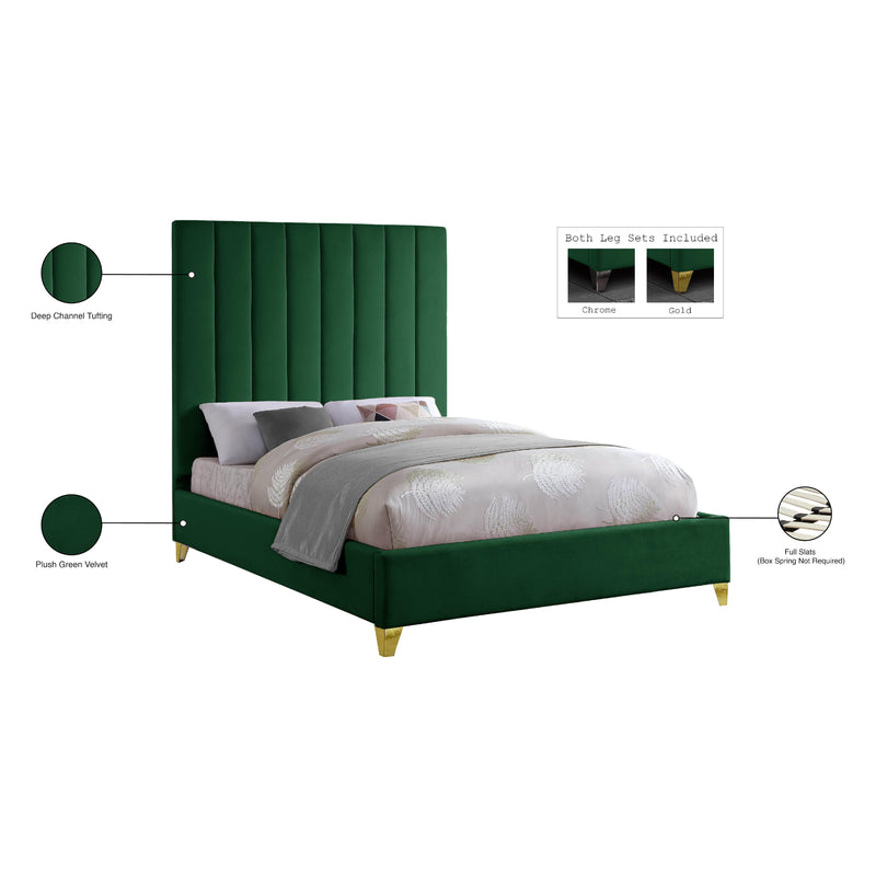 Meridian Via Green Velvet Queen Bed IMAGE 10