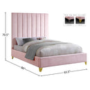 Meridian Via Pink Velvet Queen Bed IMAGE 9