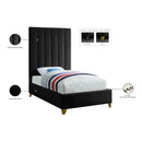 Meridian Via Black Velvet Twin Bed IMAGE 6