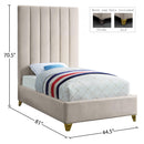 Meridian Via Cream Velvet Twin Bed IMAGE 5