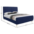 Meridian Zara Navy Velvet Full Bed (3 Boxes) IMAGE 9