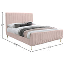 Meridian Zara Pink Velvet Full Bed (3 Boxes) IMAGE 9