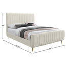 Meridian Zara Cream Velvet King Bed (3 Boxes) IMAGE 9