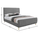 Meridian Zara Grey Velvet King Bed (3 Boxes) IMAGE 9