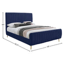Meridian Zara Navy Velvet King Bed (3 Boxes) IMAGE 9