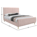Meridian Zara Pink Velvet King Bed (3 Boxes) IMAGE 9