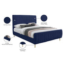 Meridian Zara Navy Velvet Queen Bed (3 Boxes) IMAGE 10