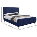 Meridian Zara Navy Velvet Queen Bed (3 Boxes) IMAGE 9