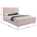Meridian Zara Pink Velvet Queen Bed (3 Boxes) IMAGE 9