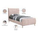 Meridian Zara Pink Velvet Twin Bed (3 Boxes) IMAGE 10