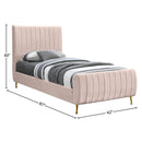 Meridian Zara Pink Velvet Twin Bed (3 Boxes) IMAGE 9
