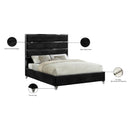 Meridian Zuma Black Velvet Full Bed IMAGE 5