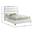 Meridian Zuma White Velvet Full Bed IMAGE 4