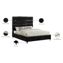 Meridian Zuma Black Velvet King Bed IMAGE 5