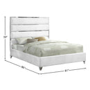 Meridian Zuma White Velvet King Bed IMAGE 4